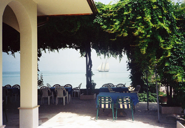 Hotel Al Pescatore dispone un ampia terrazza in riva al lago